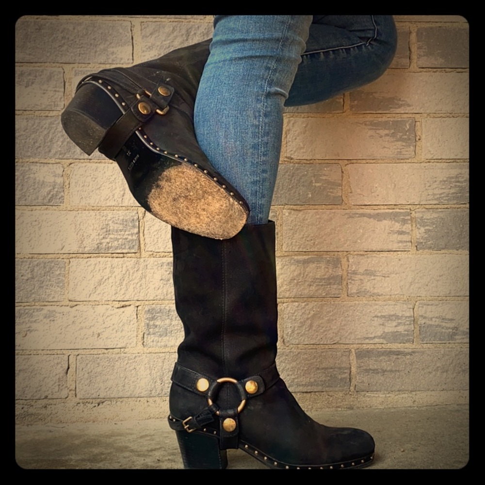 MIU MIU Harness suede boots